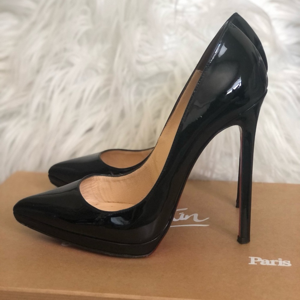 Christian Louboutin Pigalle Plato 180mm Black patent Size 37 1/2